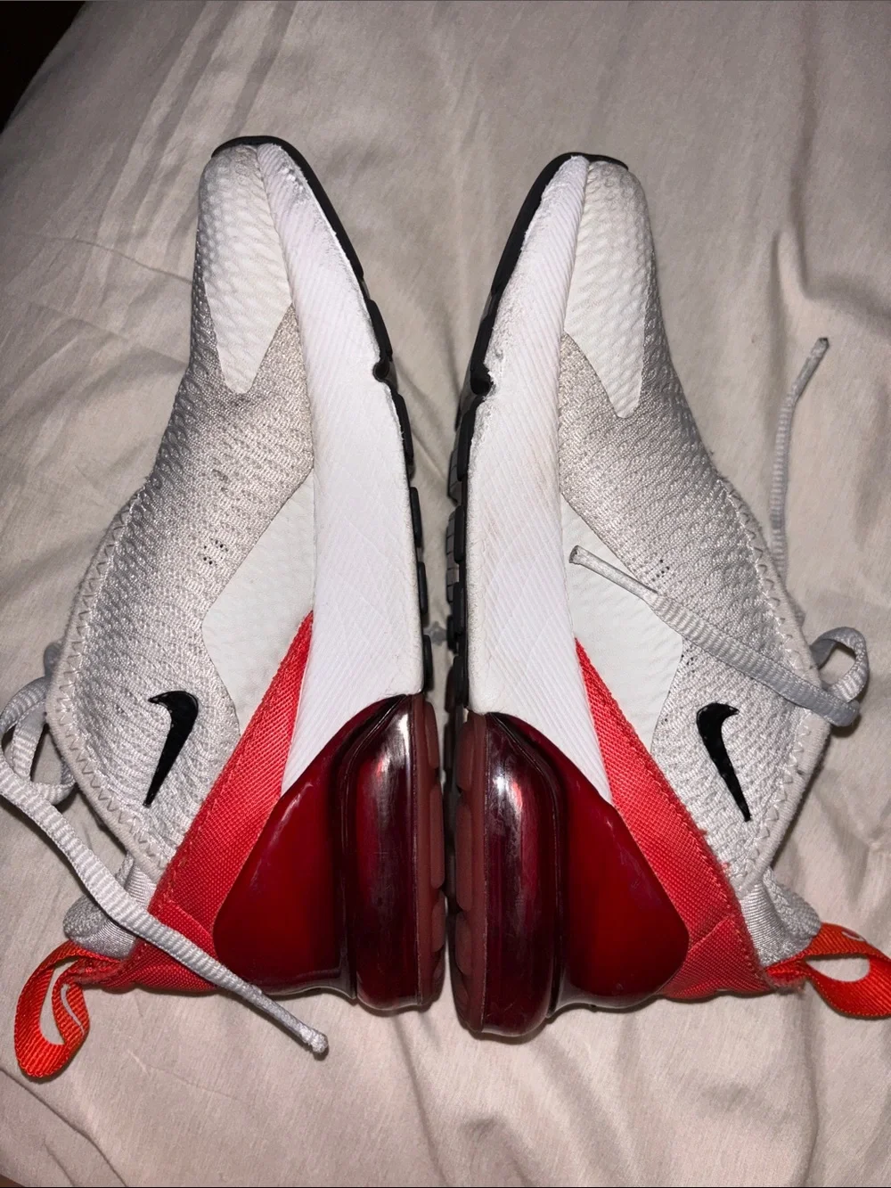 Nike Kids Light Gray and Red Sneakers